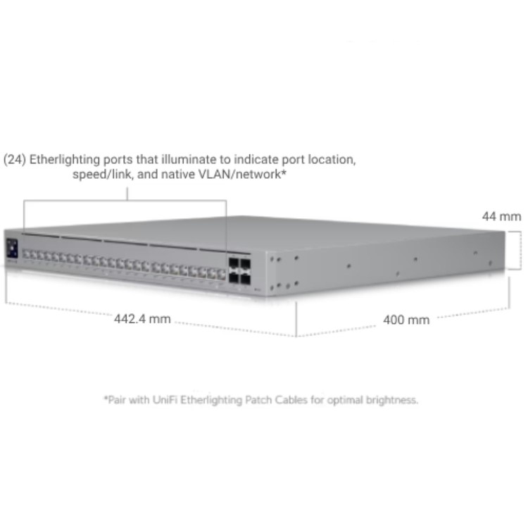 Ubiquiti UniFi Pro HD 24 L2/L3 2.5G Ethernet 1U Rack-mountable Managed Switch
