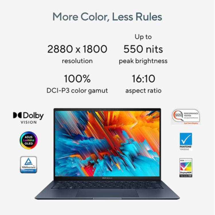 ASUS Zenbook S 13 Intel Core Ultra 7 16GB RAM 1TB SSD 13.3 Inch Windows 11 Home Laptop