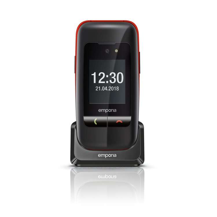 Emporia One Black/Red 2.4" Easy To Use Clamshell 2G Unlocked & SIM Free