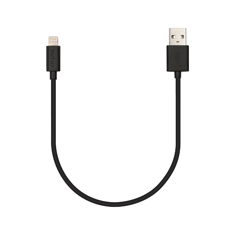 Veho Pebble 20cm Apple MFi Lightning Cable - Black