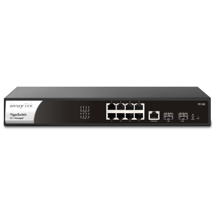 DrayTek Vigor P2100 8-Port PoE+ Rack-mountable Managed Switch