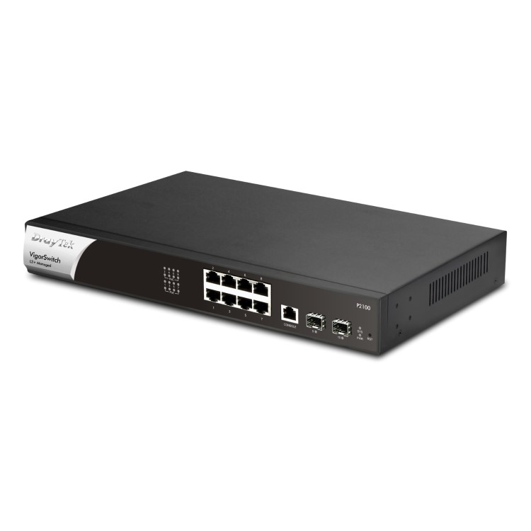 DrayTek Vigor P2100 8-Port PoE+ Rack-mountable Managed Switch