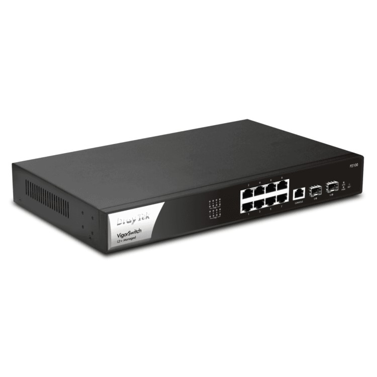 DrayTek Vigor P2100 8-Port PoE+ Rack-mountable Managed Switch