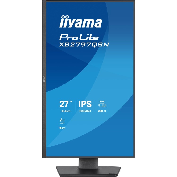 iiyama ProLite XB2797QSN 27" IPS QHD USB-C Height-Adjustable Monitor