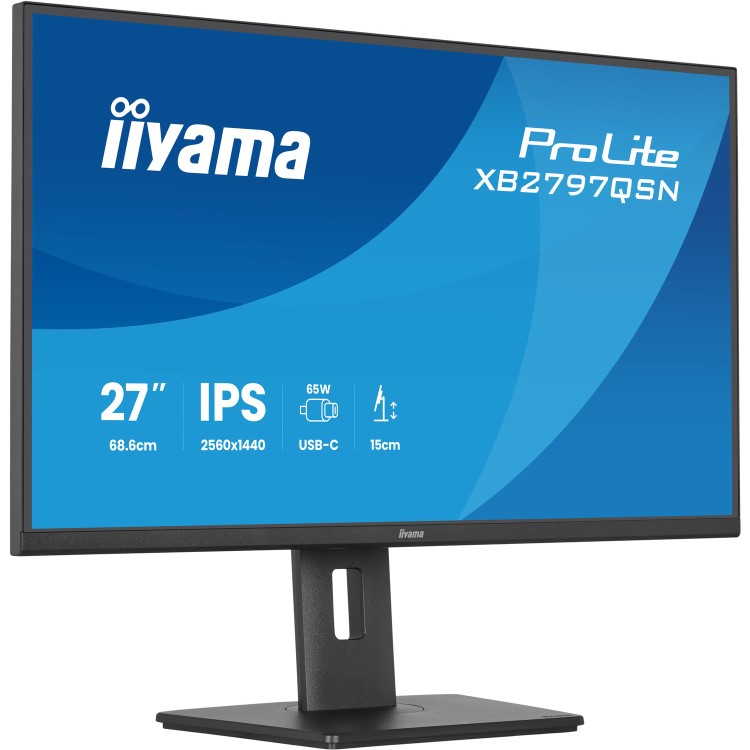 iiyama ProLite XB2797QSN 27" IPS QHD USB-C Height-Adjustable Monitor