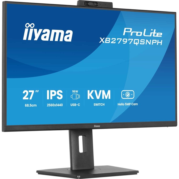 iiyama ProLite XB2797QSNPH 27" IPS QHD USB-C KVM Height-Adjustable Monitor