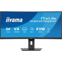 iiyama ProLite XCB3497WQSNP 34" VA UltraWide QHD USB-C KVM Height-Adjustable Curved Monitor