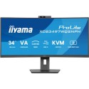 XCB3497WQSNPHB1 iiyama ProLite XCB3497WQSNPH-B1 34" VA UltraWide Quad HD USB-C KVM Height-Adjustable Curved Monitor