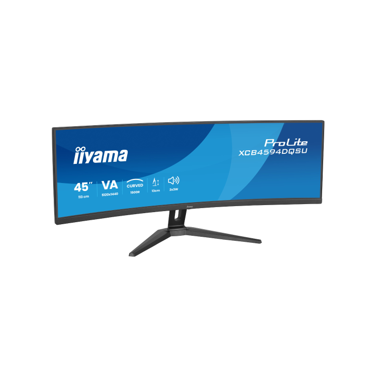 iiyama ProLite XCB4594DQSU 45" VA Dual QHD UltraWide Height-Adjustable Curved Monitor