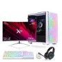 AWD IT Mesh White AMD Ryzen 5 5500 RTX 3050 16GB RAM 1TB SSD Windows 11 Gaming PC + 24" Full HD White Curved Gaming Monitor