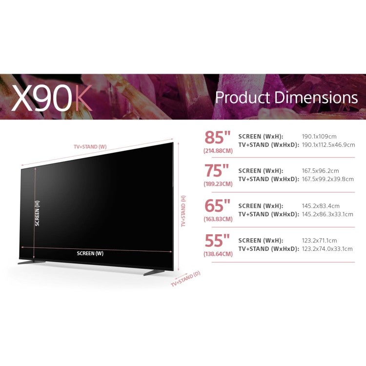 Sony 85" X90K BRAVIA XR Full Array LED 4K HDR Google TV