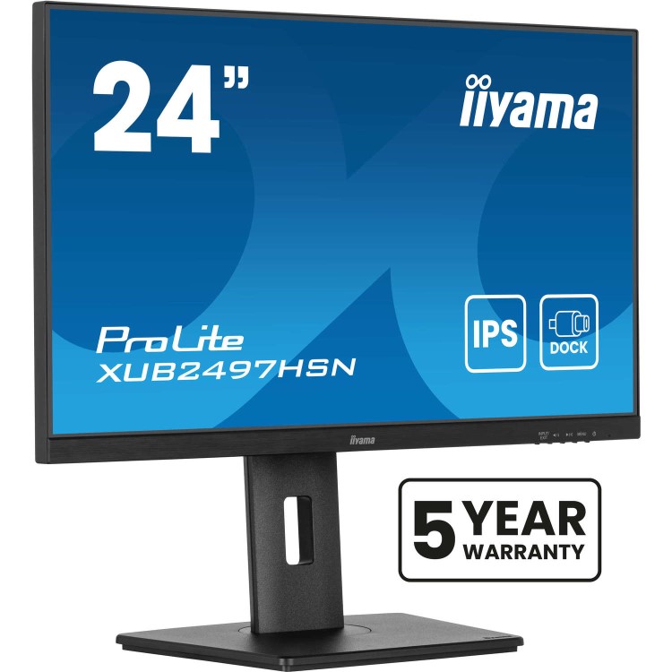 iiyama ProLite XUB2497HSN-B2 24" IPS Full HD USB-C Dock Height-Adjustable Monitor