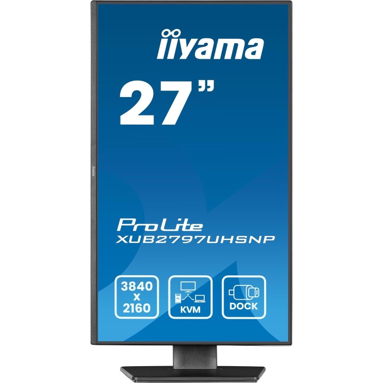 iiyama ProLite XUB2797UHSNP 27" IPS 4K UHD USB-C KVM Height-Adjustable Monitor
