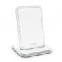 Zens Aluminium Stand 10W Wireless Charger with Built In USB Charging Port - White