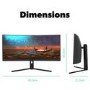 Refurbished electriQ-34SUWD144FSHQ-V3 34" WQHD QLED 180Hz Curved Gaming Monitor