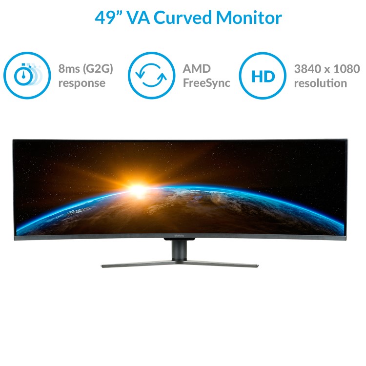 electriQ 49" Double Full HD Super UltraWide FreeSync HDR Curved Monitor