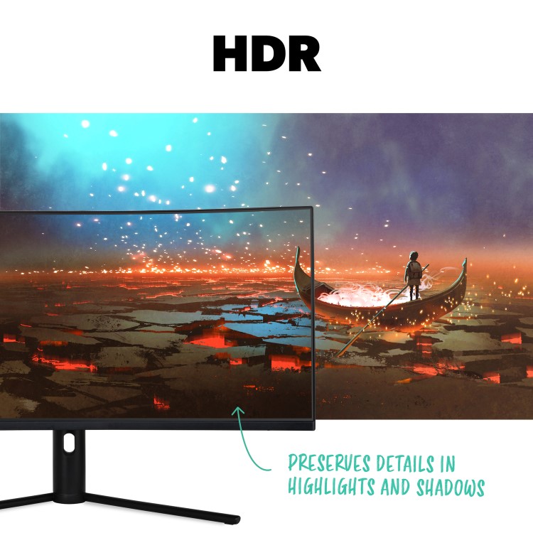 Refurbished electriQ-34SUWD144FSHQ-V3 34" WQHD QLED 180Hz Curved Gaming Monitor