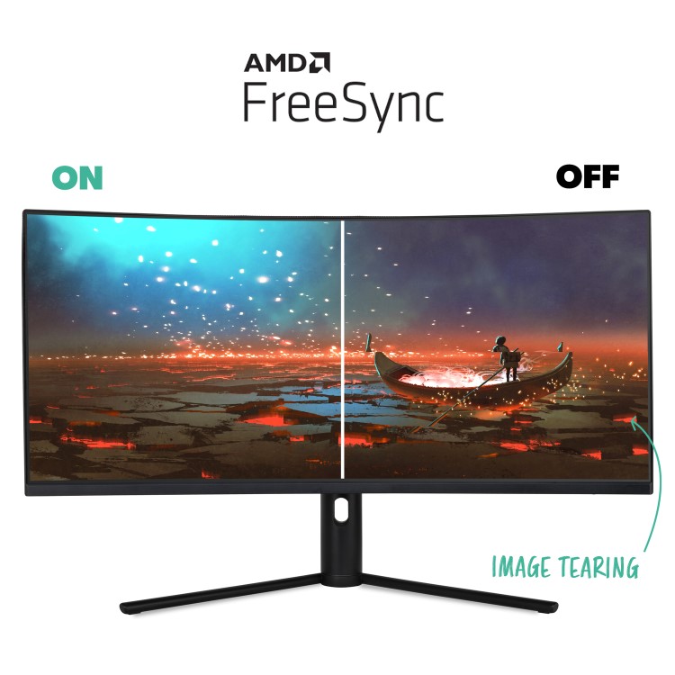 Refurbished electriQ-34SUWD144FSHQ-V3 34" WQHD QLED 180Hz Curved Gaming Monitor