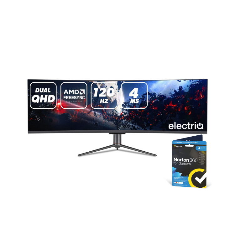 electriQ 49" QLED UWQHD 120Hz Super UltraWide Curved Monitor