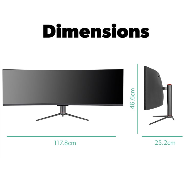 electriQ 49" QLED UWQHD 120Hz Super UltraWide Curved Monitor