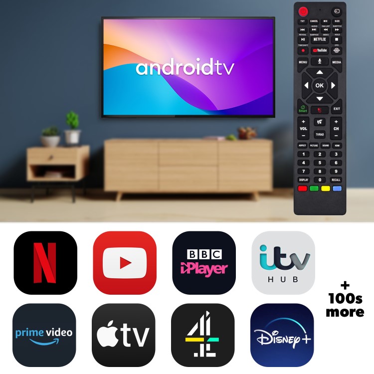 electriQ T2SMH 50 Inch LED 4K HDR Freeview Android Smart TV