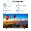 electriQ 65&quot; Curved 4K Ultra HD Android Smart HDR LED TV with Freeview HD