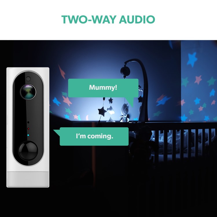 electriQ 720p HD Wireless Indoor Battery Camera with Mount