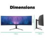 electriQ eiq-495KCSUW240VA 49" VA 5K DQHD 240Hz Super UltraWide Curved Gaming Monitor