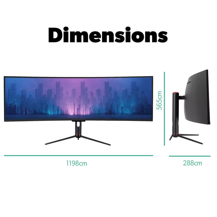 electriQ eiq-495KCSUW240VA 49" VA 5K DQHD 240Hz Super UltraWide Curved Gaming Monitor
