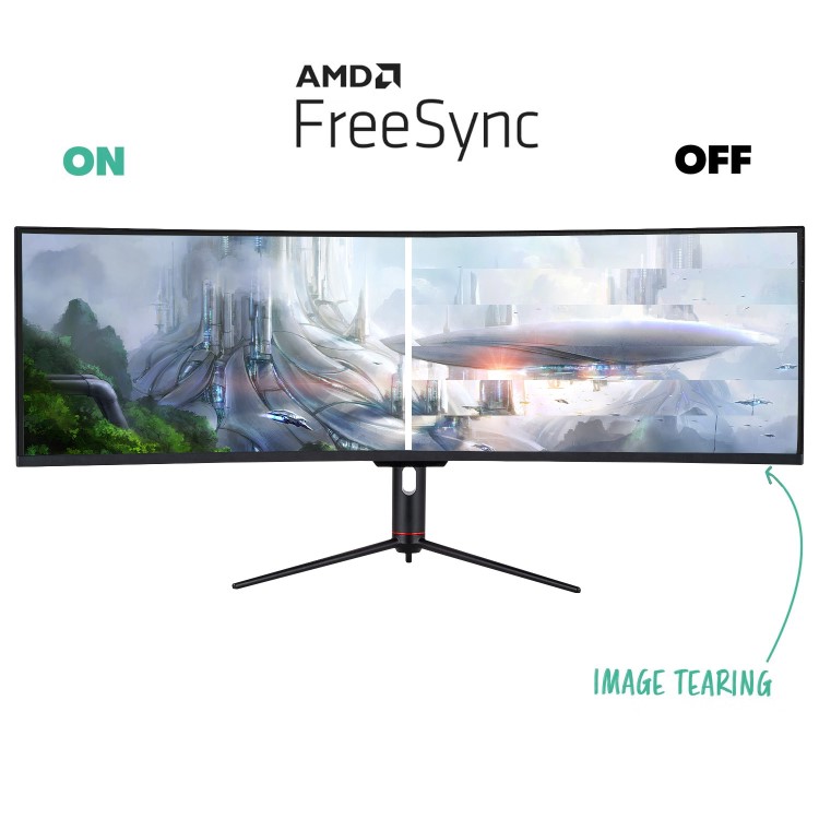 electriQ eiq-495KCSUW240VA 49" VA 5K DQHD 240Hz Super UltraWide Curved Gaming Monitor
