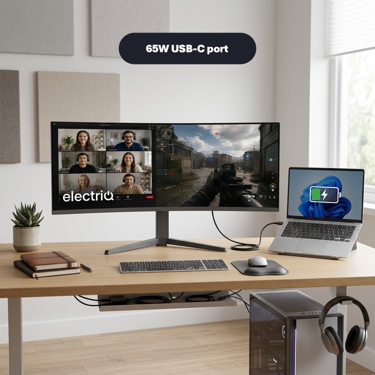 electriQ 49" VA Dual QHD 165Hz UltraWide Curved USB-C Monitor