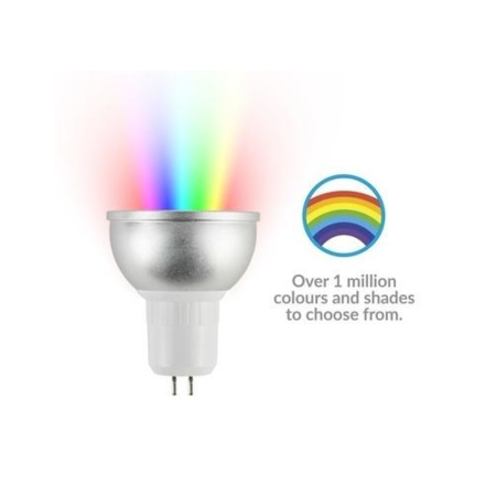 electriQ Dimmable Smart Colour WIFI LED Spotlight Bulb with MR16 fitting - Alexa & Google Home compatible