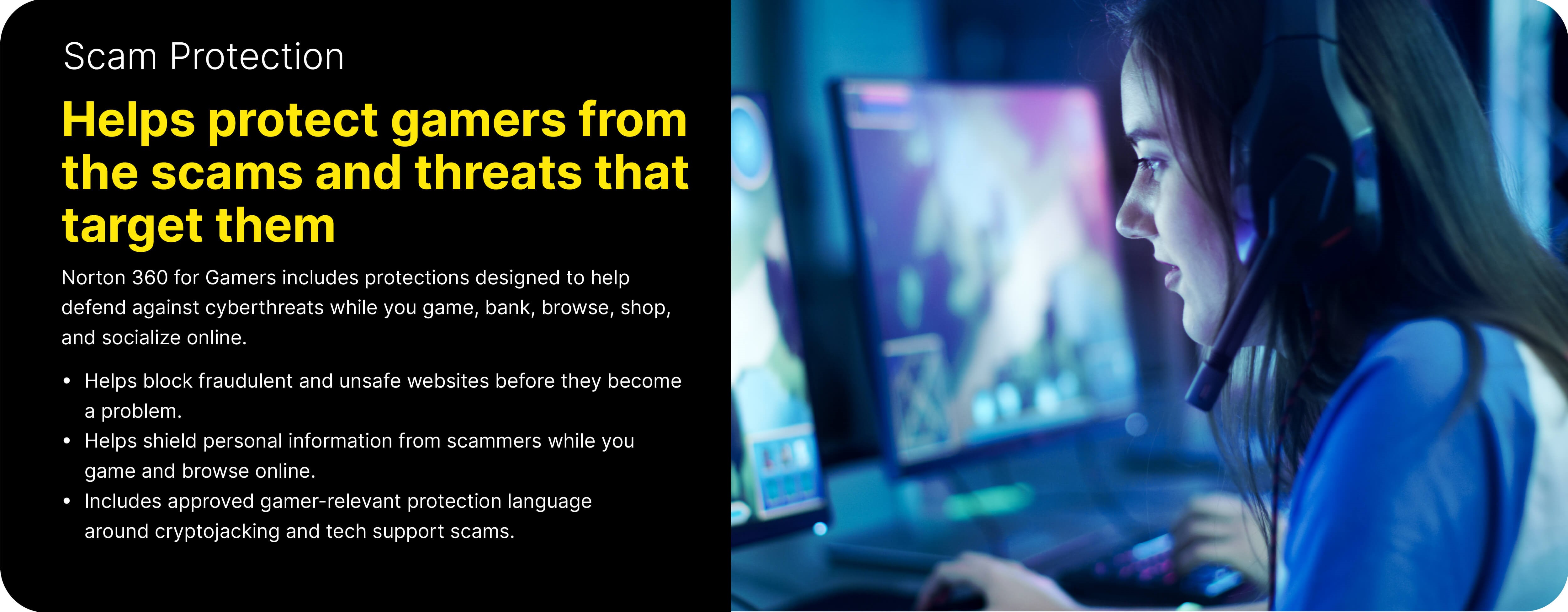 Scam protection to help protect gamers from online scams and threats