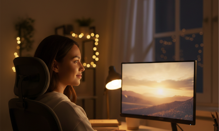 LowBlue mode and Flicker-free easy-on-the eyes viewing