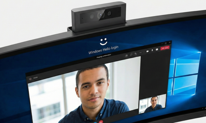 Integrated Pop-Up Webcam & Windows Hello: Secure Collaboration