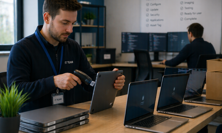 Business IT Leasing showing laptops and monitors