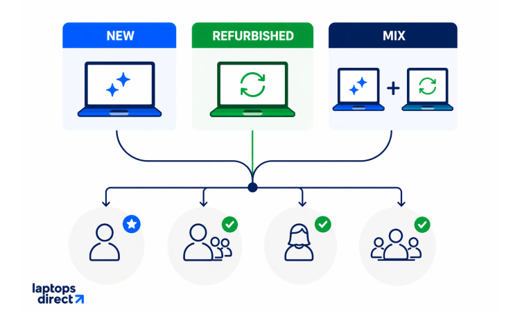 Office workers using leased business technology