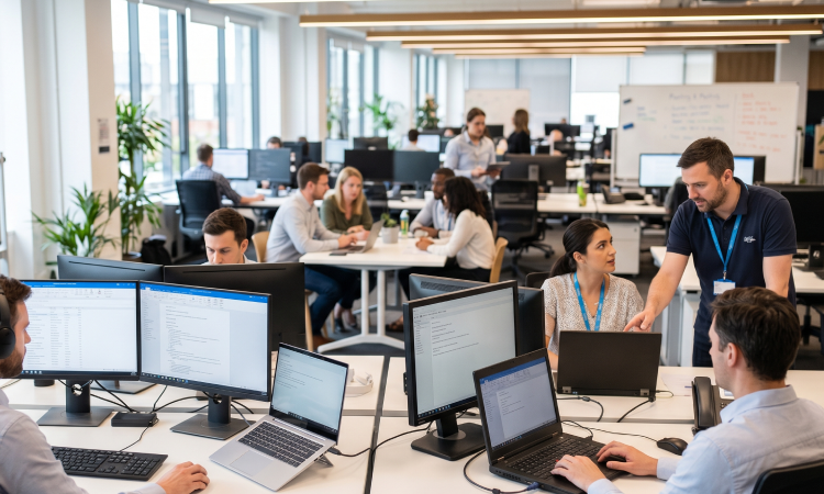 Business IT Leasing showing laptops and monitors