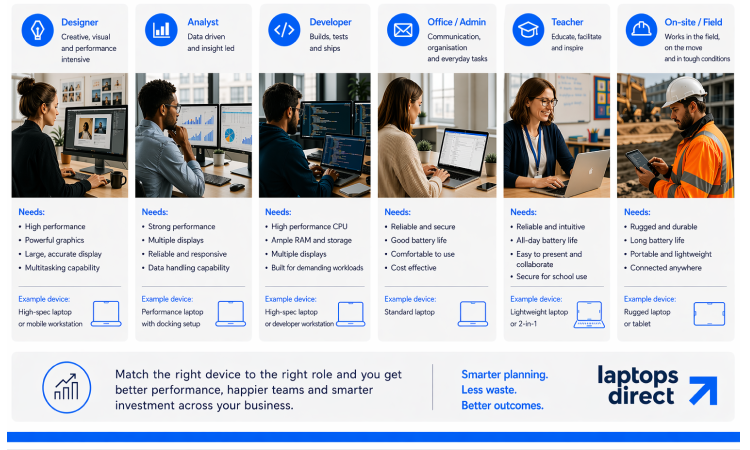 Business IT Leasing showing laptops and monitors
