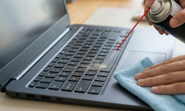 Cleaning laptop keyboard